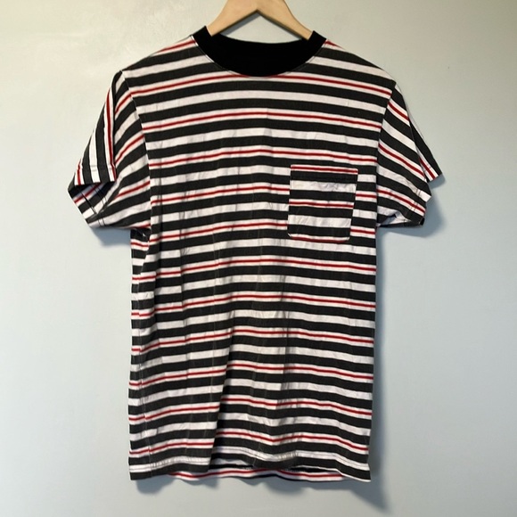 Noon Gonns Striped Black and Red Men's Shirt made in USA - Picture 1 of 4